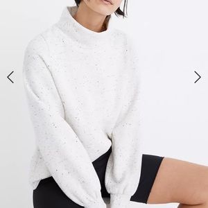 Madewell MWL Betterterry Relaxed Turtleneck Sweatshirt, XS NWT